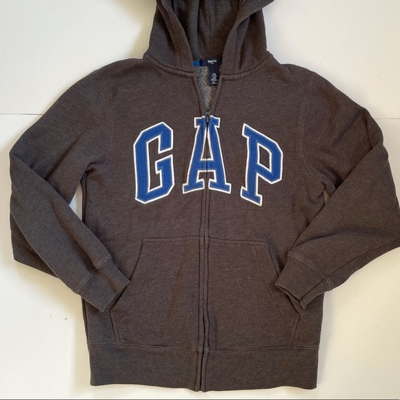 GAP Kids Full Zip Hoodie Sweatshirt Spell-out sz XL 12 - Picture 1 of 4